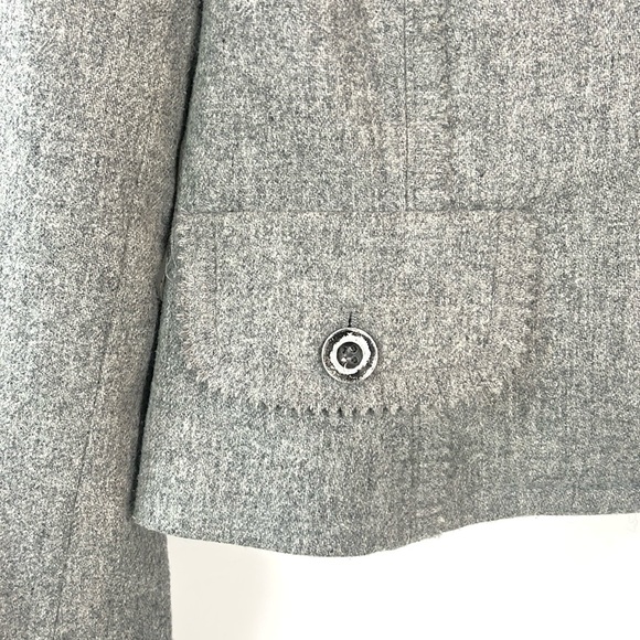 Cynthia by Cynthia Steffe Grey Wool Zigzag-Trim Blazer - Picture 5 of 14